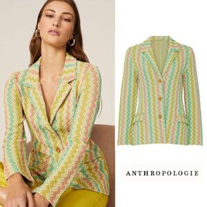 Aldo Martins x Anthropologie Chevron Blazer Lime – NEW